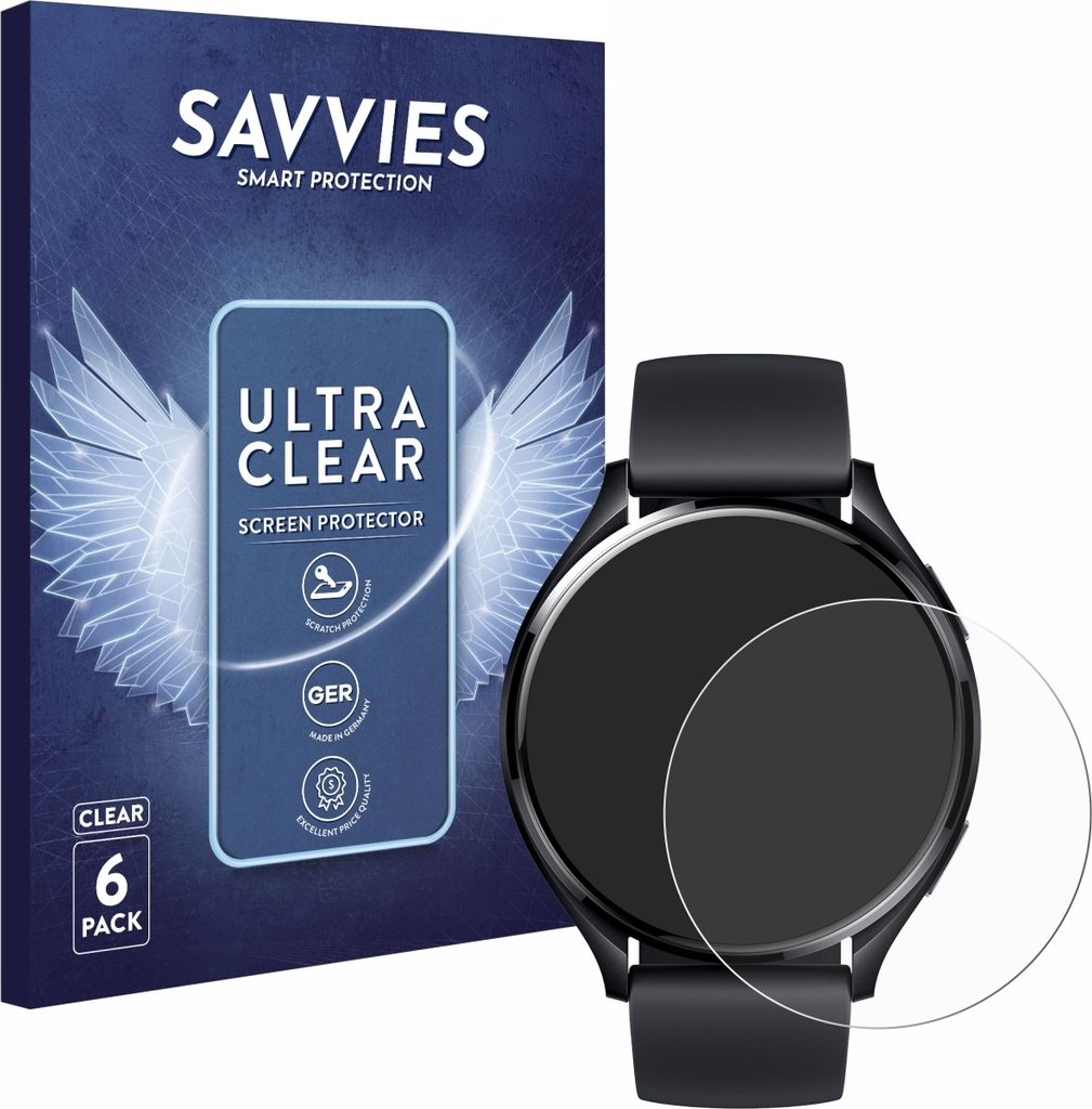 6x Für Xiaomi Watch 2 Schutzfolie Savvies Displayschutz Produktbild 