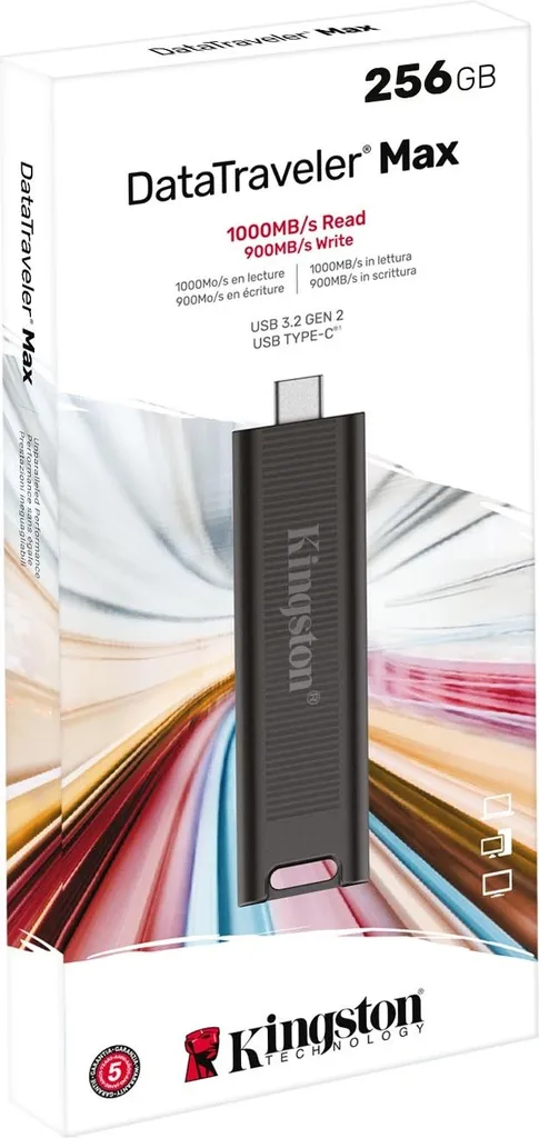 Clé USB-C 256Go Kingston DataTraveler Max Vitesse de Lecture 1000 Mo/s