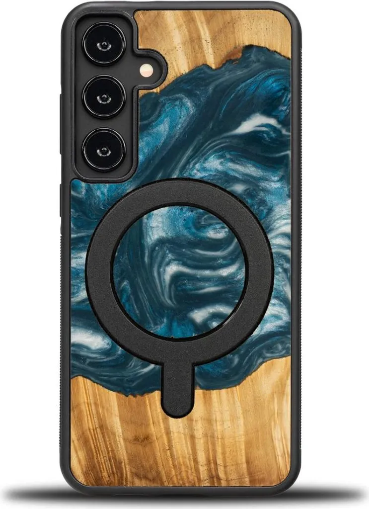 Samsung S24 FE 5G Cover Bewood Aria - Legno, Resina e MagSafe