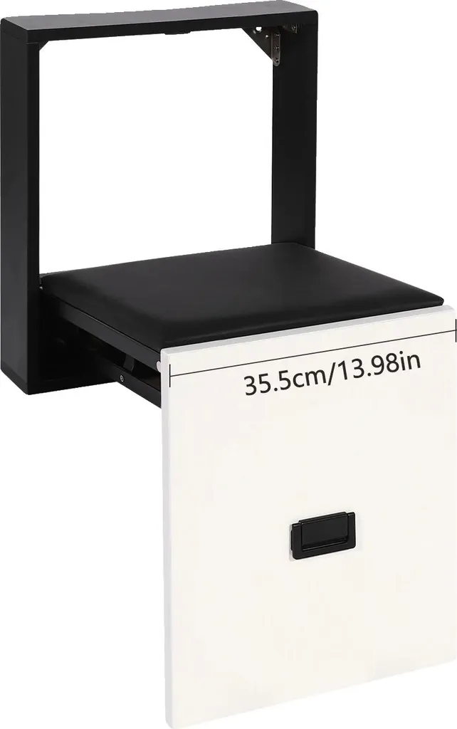 Siège Mural Pliable Design Scandinave Noir et Blanc pour Petit Studio