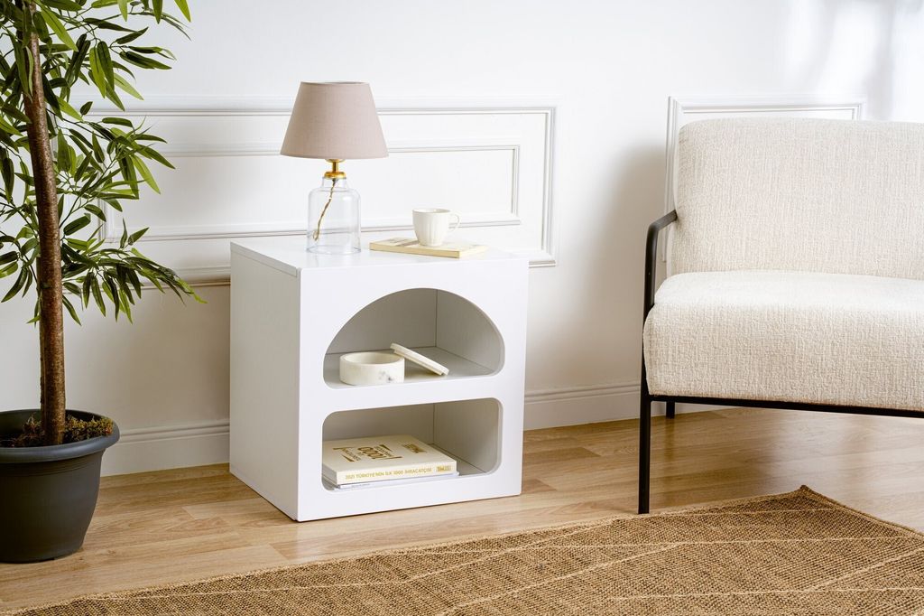 Skye Decor, Lorin - White, Nachttische & -schränke, Weiß, Produktbild 