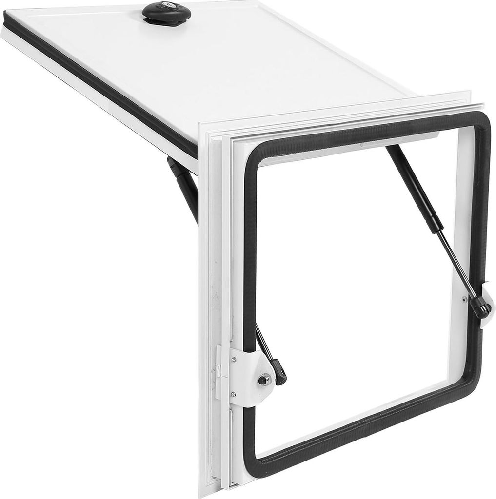 Wohnmobil-Gepäcktür, 45,7 x 45,7 cm, quadratisch, UV-Schutz, robuster Zugang zur Aufbewahrung mit Doppelstange und Schloss für Wohnmobil-Anhänger