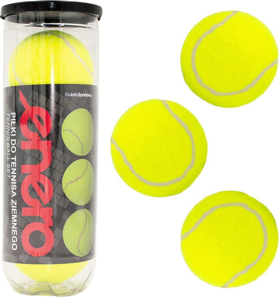 Enero Academy Tennisbälle – 3 Stück Set – Trainings- & Freizeitbälle, ø 64 mm, 60 g – Filz/Gummi – geeignet für Sand-, Hart- & Rasenpl...