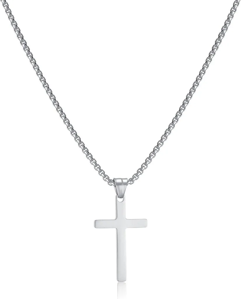 Ciondolo Croce Cristiana AFSTALR per Uomo - Regalo Battesimo e Cresima
