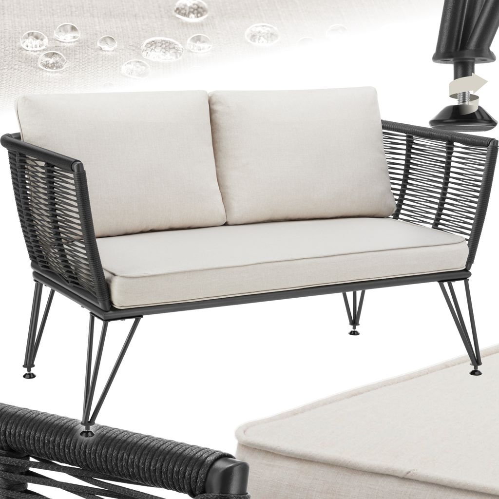 tectake® Garten-Loungesofa Sundo rundes Polyrattan im Produktbild 