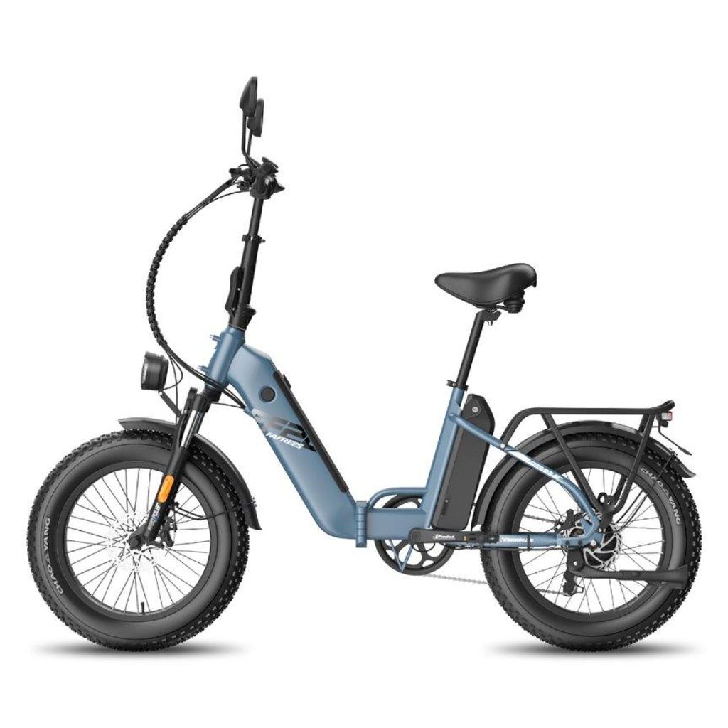 20 Zoll Klapprad Fatbike E-Bike 48V 13.4Ah*2 Akku 65N.m Motor, 150kg Tragfähigkeit 170KM Reichweite E-Bike Klappräder Hydraulische Bremse Blau