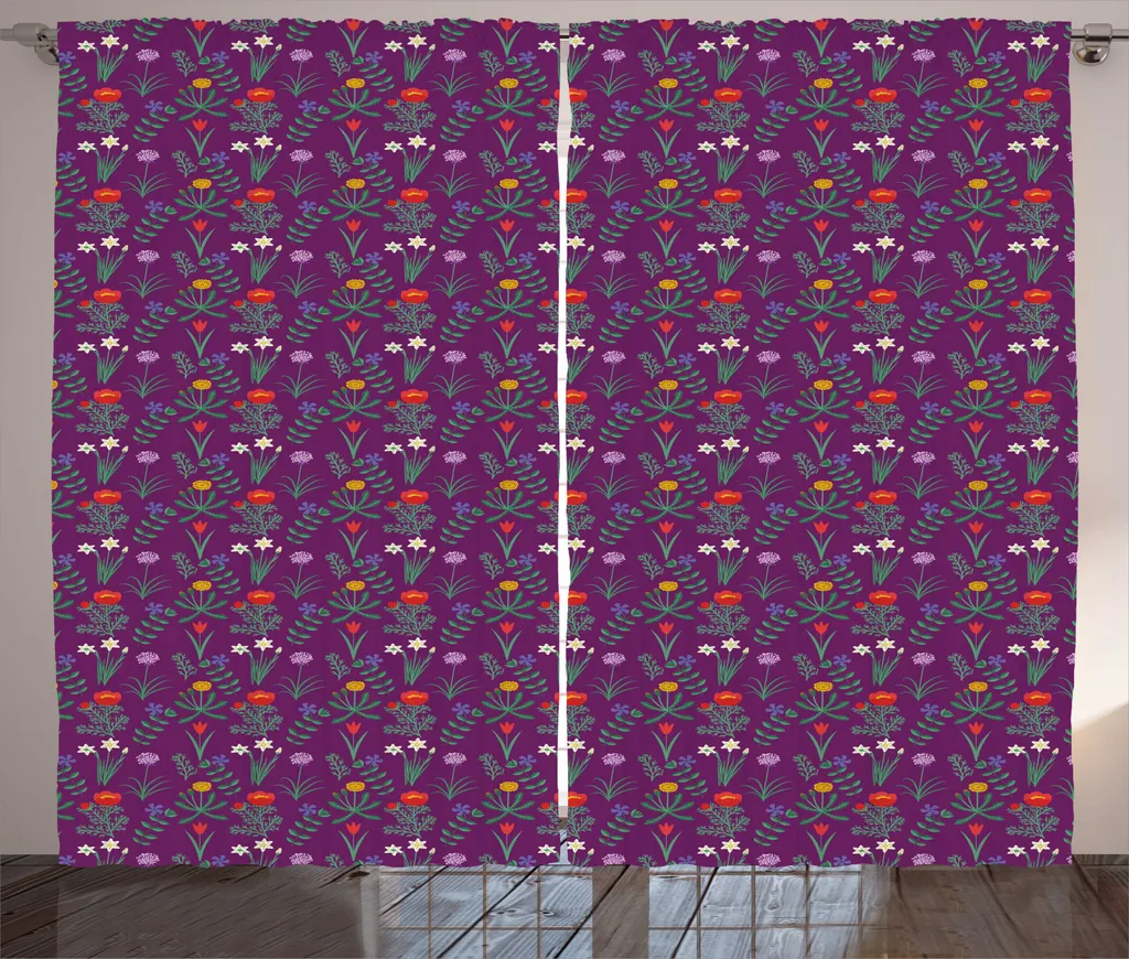Tenda Universale ABAKUHAUS 280x245 cm Malva - Decorazione Floreale