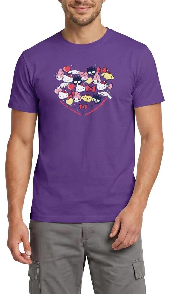 Spreadshirt Hello Kitty And Friends Ballons Männer T-Shirt, 3XL, Lila