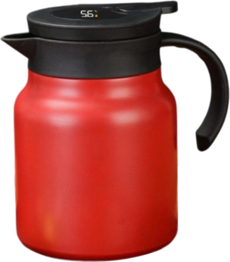 1000ML-Thermo-Kaffeekaraffe mit Tee-Ei/Doppelwandige Vakuum-Thermoskanne mit LED-Anzeige/Teekanne/12 Stunden Hitze und 24 Stunden Kältespeicherung...