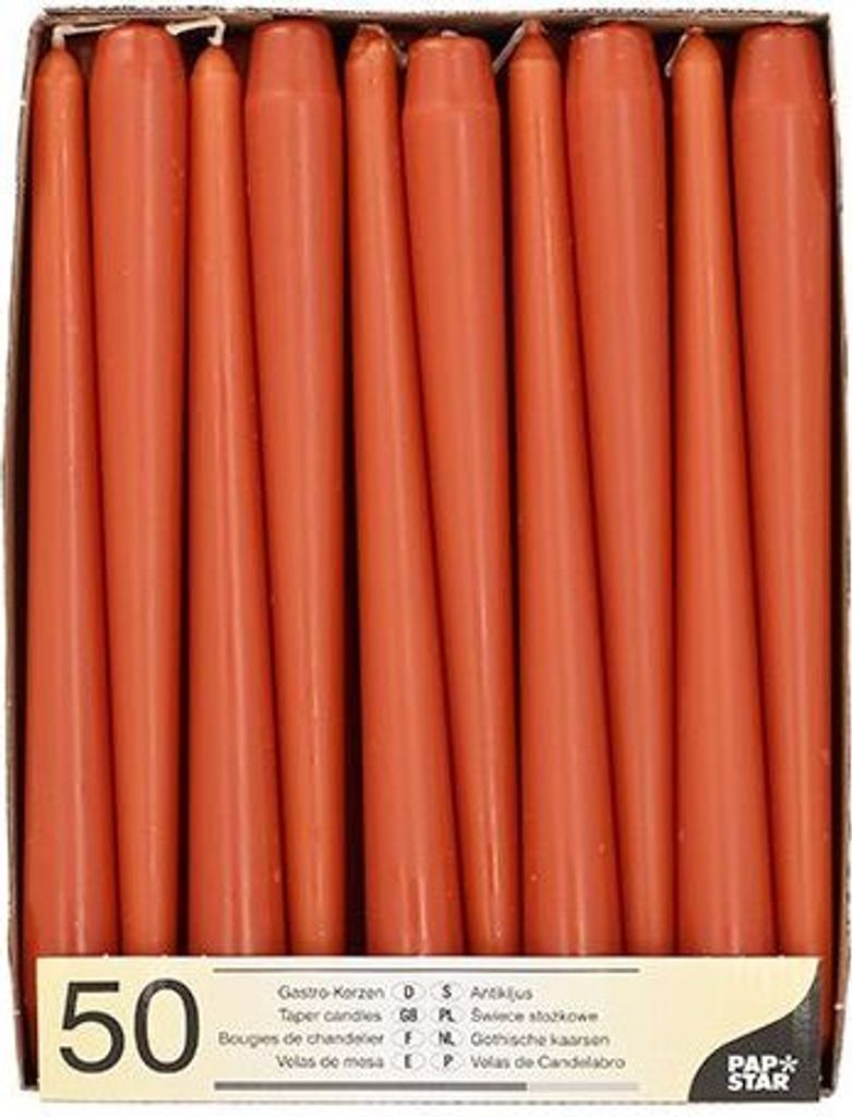 50 Leuchterkerzen Ø 2,2 cm · 25 cm rost Produktbild 