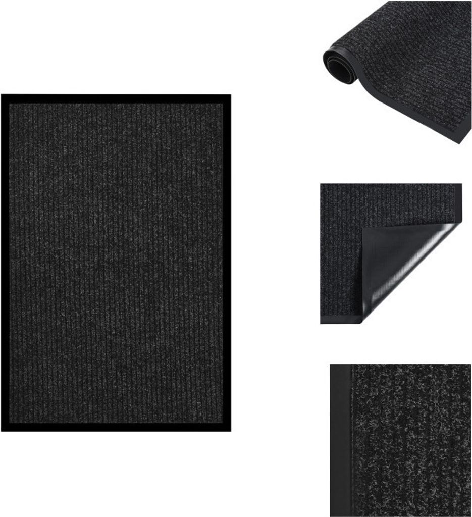 vidaXL Fußmatte Gestreift 80x120 cm Anthrazit - Fußmatten