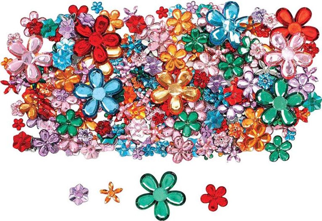 Colorations – Farbige Blumen-Strasssteine, 300 Stück Produktbild 