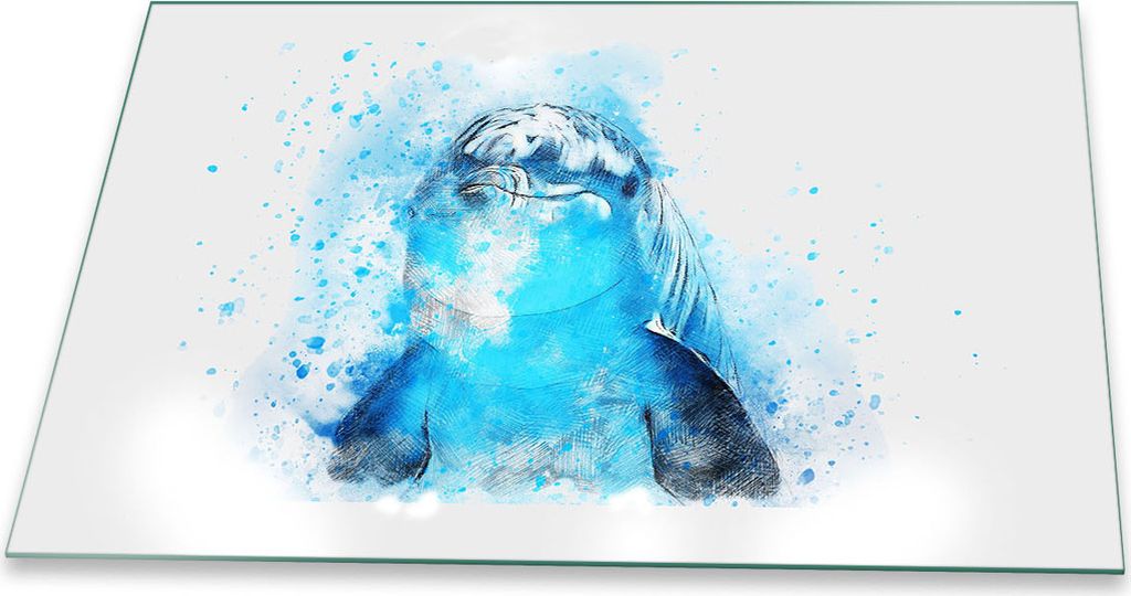Herdabdeckplatte Glaskeramik 1 Teilig 80x52 Natur Blau Abdeckung Glas Spritzschutz