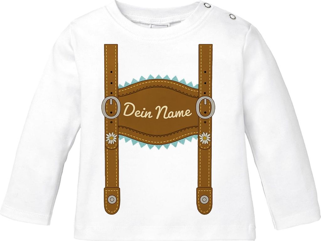 Baby Langarmshirt für das mit Lederhose und Schatzerl, Lausbub oder eigenem Namen Babyshirt Jungen & Mädchen Shirt Moonworks