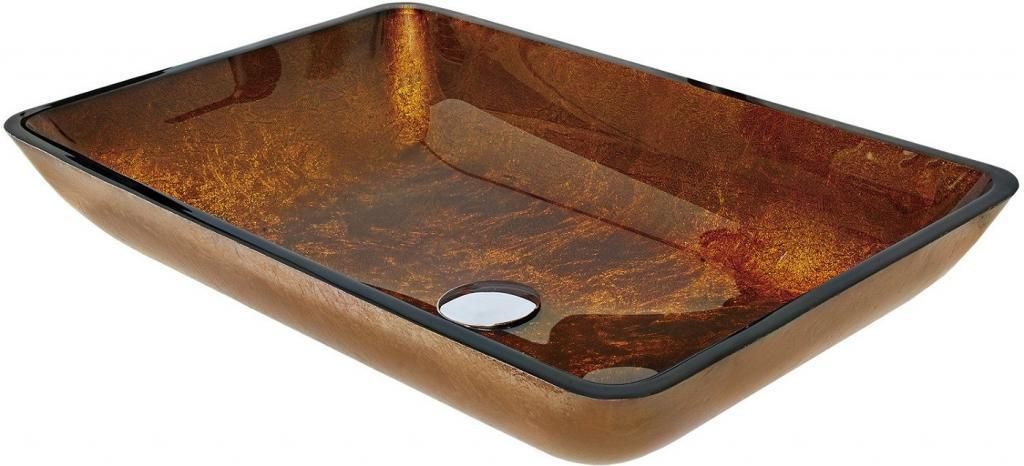 Mexen Megan Glaswaschbecken Aufsatz 56 x 36 cm, gold - Produktbild 