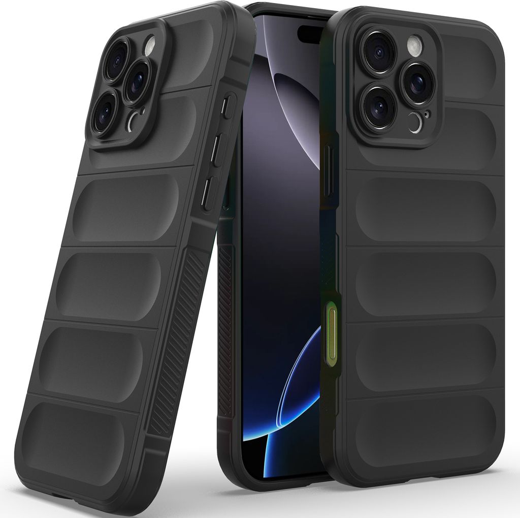 Handyhülle für iPhone 16 Pro Weich TPU Silikon Stossfest Anti-rutsch Hülle Schwarz