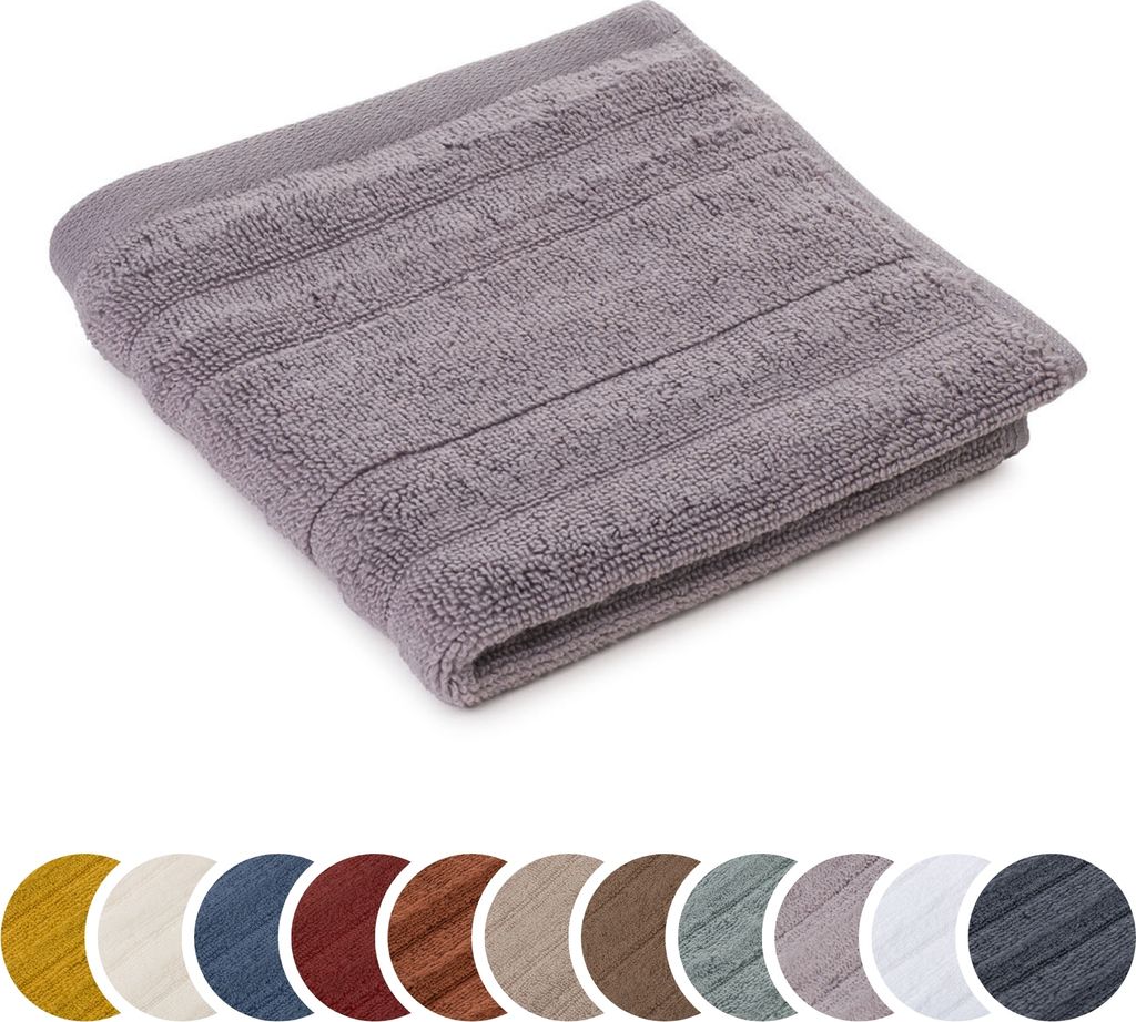 sleepling liebling Seiftuch Luxus Bio Baumwolle, Serie Marseille, 770 gr. / m², 30 x 30 cm, , 60 Grad, saugstark, schnelltrocknend, silber