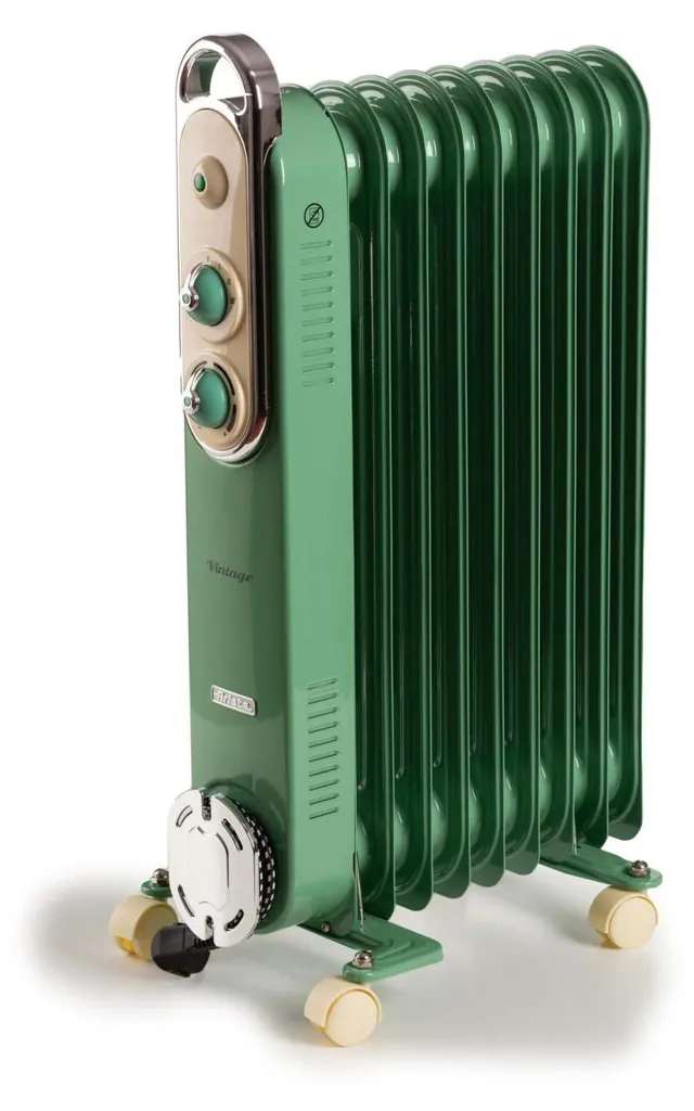Ariete Vintage 8251/04 Radiateur Bain d'Huile Électrique Mobile Vert