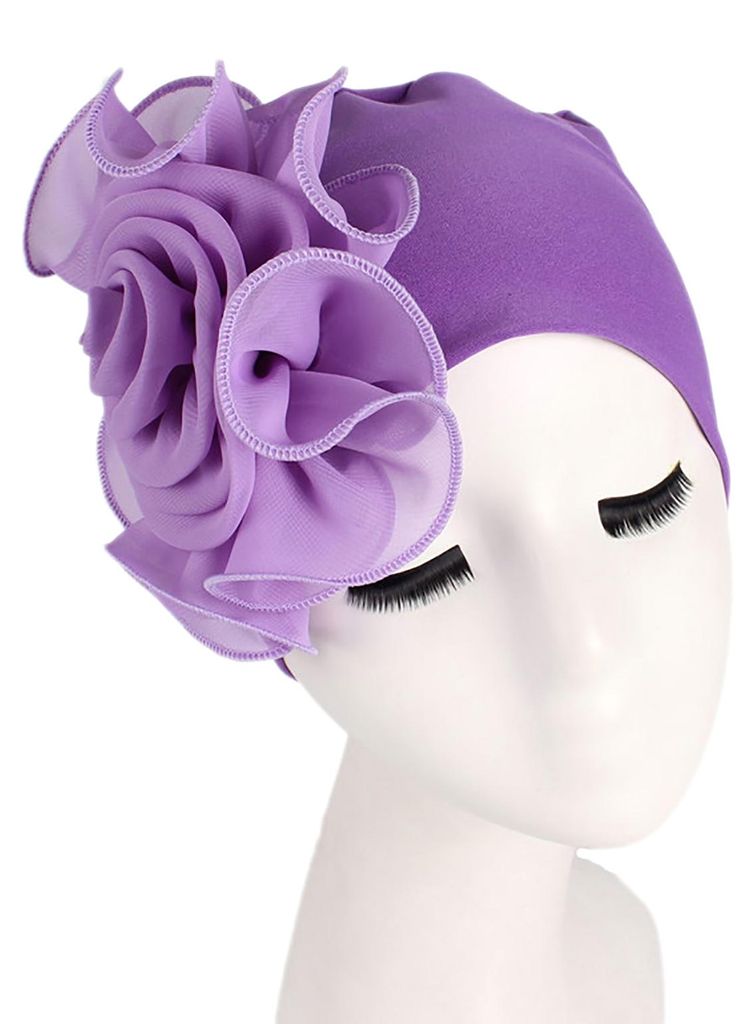 Damenhut mit großem Blumenmuster, vielseitig verwendbar, leicht und atmungsaktiv, Turbanmütze für Outdoor-Aktivitäten