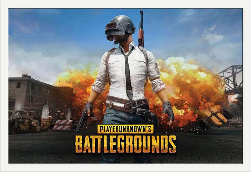 Cadre amovible blanc avec poster PUBG vitre acrylique Shinsuke Maxi MDF