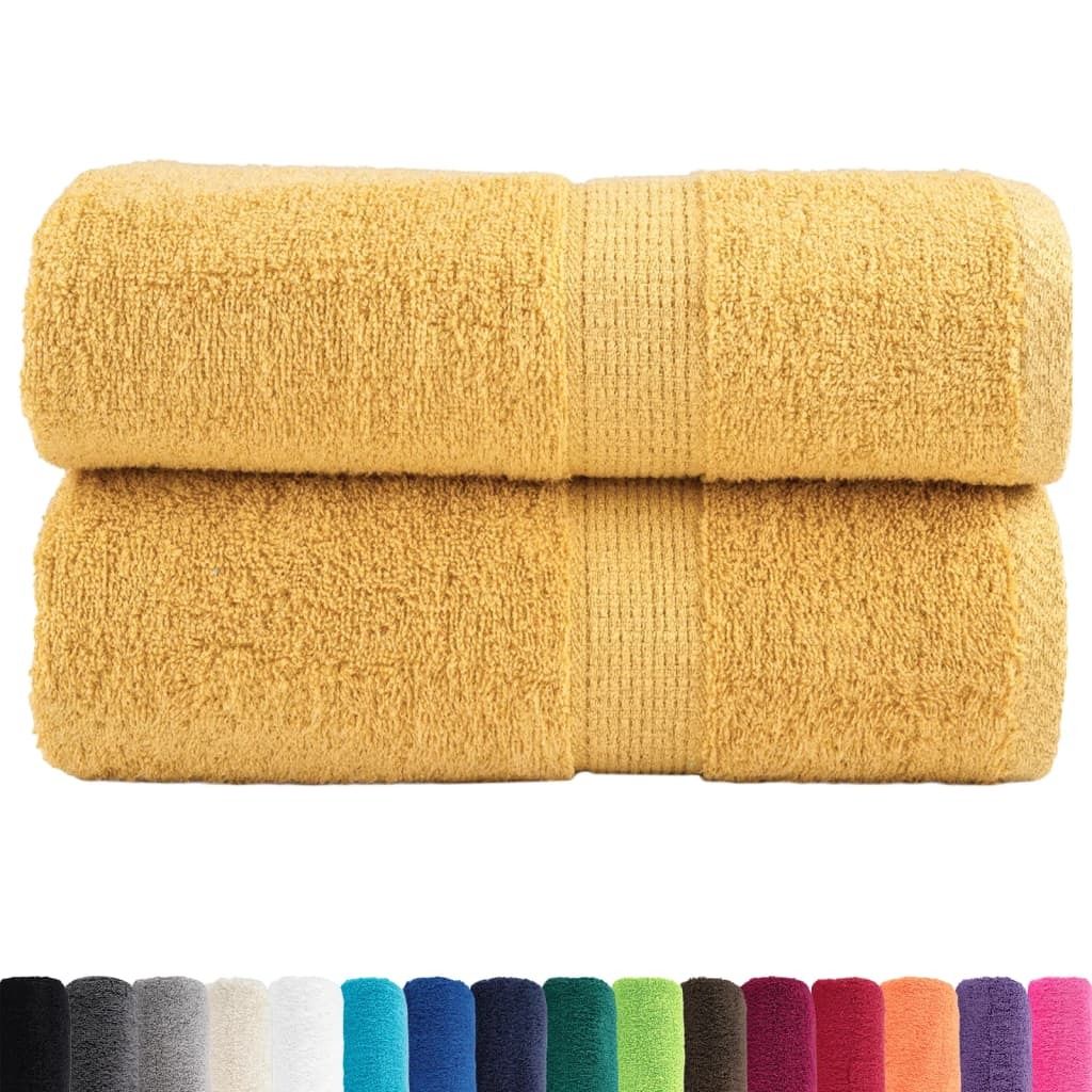 Möbel Premium Gästetücher SOLUND 2er-set - multifunktional& Moderne - Gold 30x50 cm 600 g/m² - Handtücher CLORIS9719536
