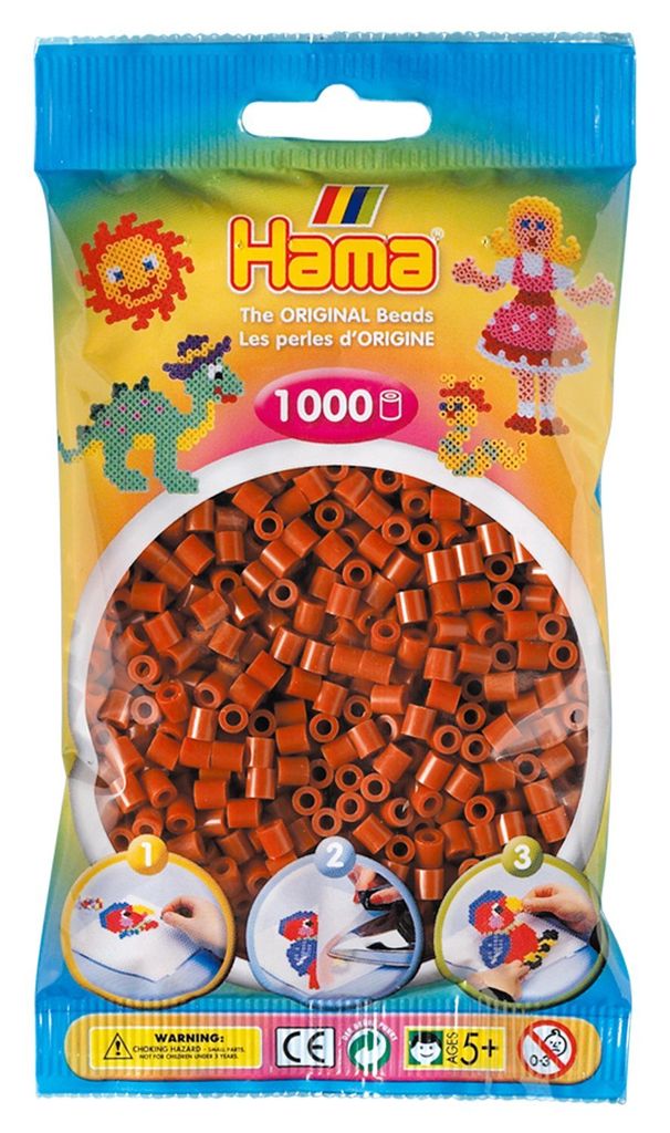 Hama Mini-Bügelperlen 2000 im Beutel rotbraun
