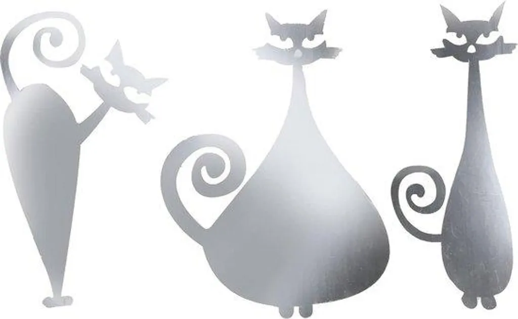Déco Murale Chat Argent pour Salon - Stickers Autocollants DIY à Poser