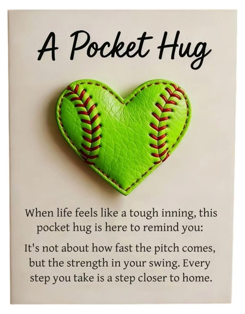 Liebesherz-Golf-Taschenumarmung mit positiver Karte zur emotionalen Unterstützung Baseball Tennis Basketball Taschenanhänger Dekoration Inspirier...