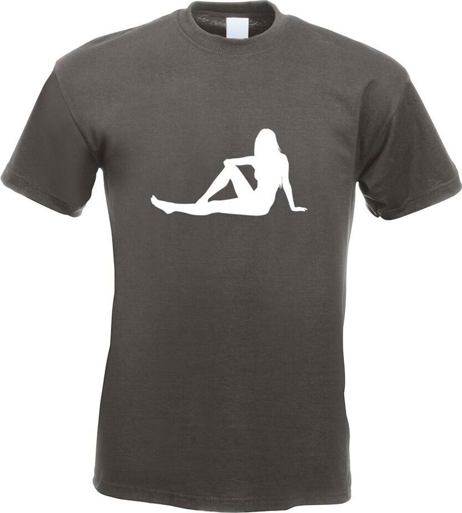 Kiwistar - T-Shirt - Graphit - s... Girl sitzend Motiv Bedruckt Funshirt Design Print - mit Motiv Bedruckt - Funshirt Design - Sport - Freizeit - H...