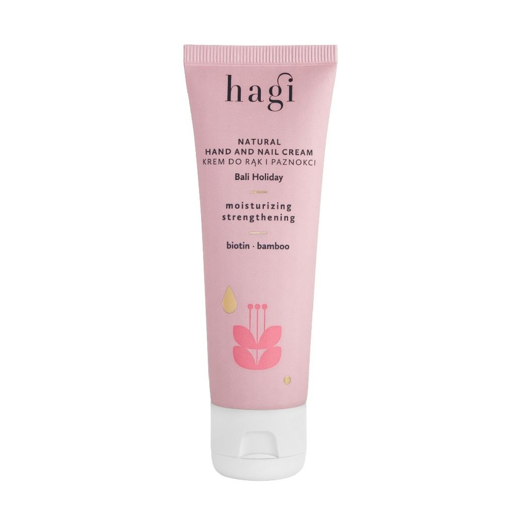 Hagi Bali Holiday Natural Hand and Nail Cream with Biotin, Cucumber Extract, Hibiscus Extract, Bamboo Extract, Shea Butter, Vitamin E 50ml