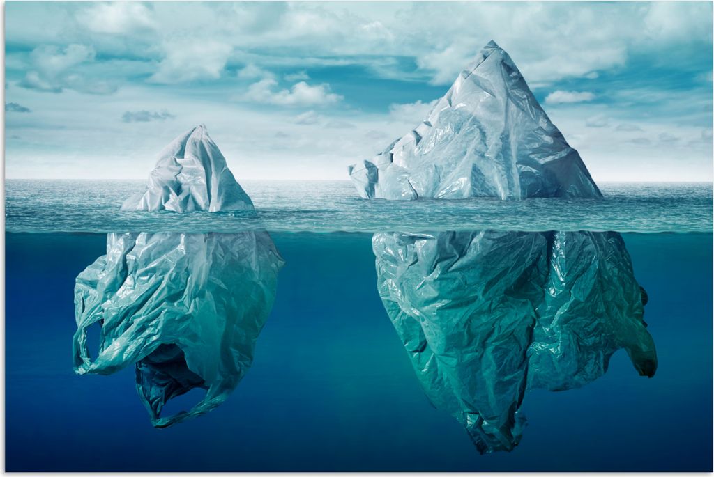 MuchoWow Poster Meer - Eisberg - Plastiktüten 180x120 cm - Fotoplakat