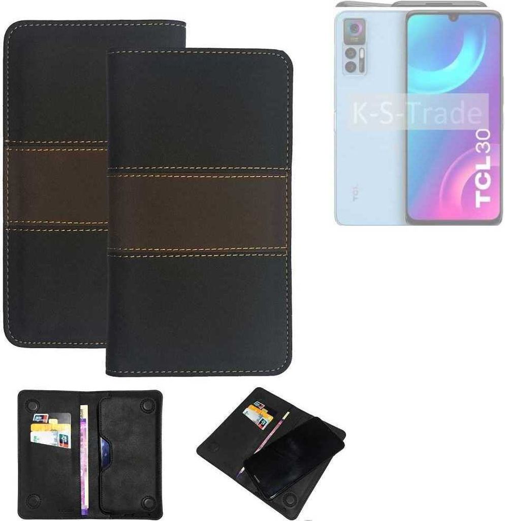 K-S-Trade Hülle Handyhülle kompatibel mit TCL 30+ Schutzhülle Walletcase Bookstyle Tasche Schutz Case Handytasche Wallet Cover Kunstleder Snapcase