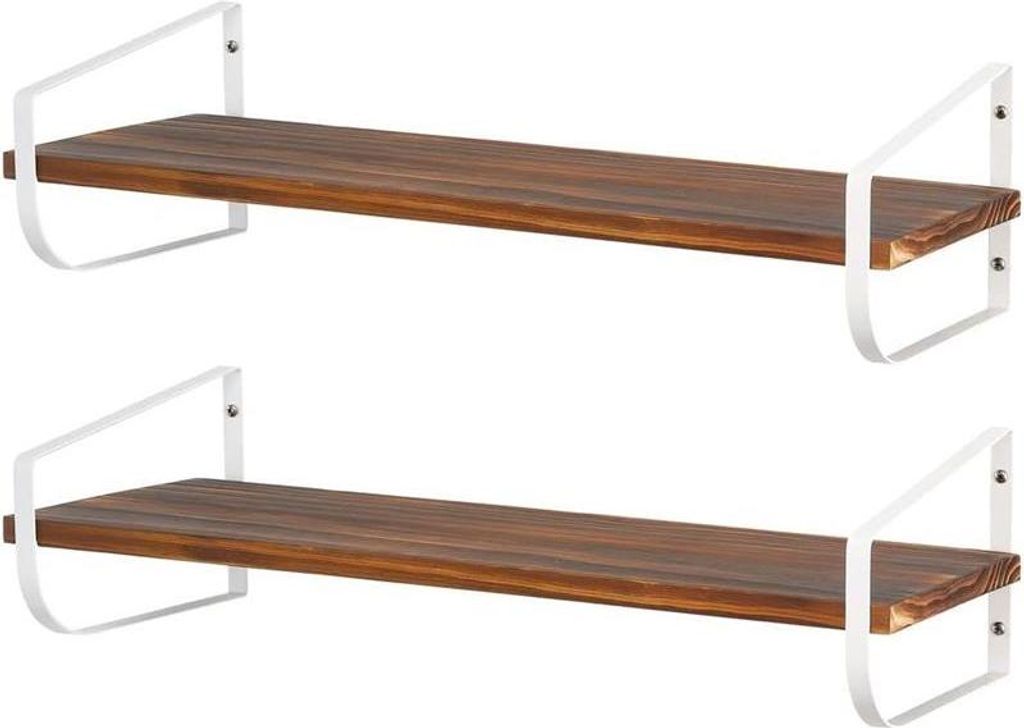 Wandregal Hängeregal Schweberegal langes Holzregal mDesign 2er Set mattweiß