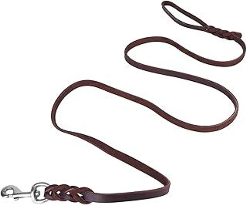 Guinzaglio per cani in pelle, guinzaglio in pelle grassa per cani, guinzaglio da traffico per cani, guinzaglio di sicurezza per cani domestici in pelle di vacchetta e cintura in pelle per passeggiate e allenamento di corsa (1,2 metri)