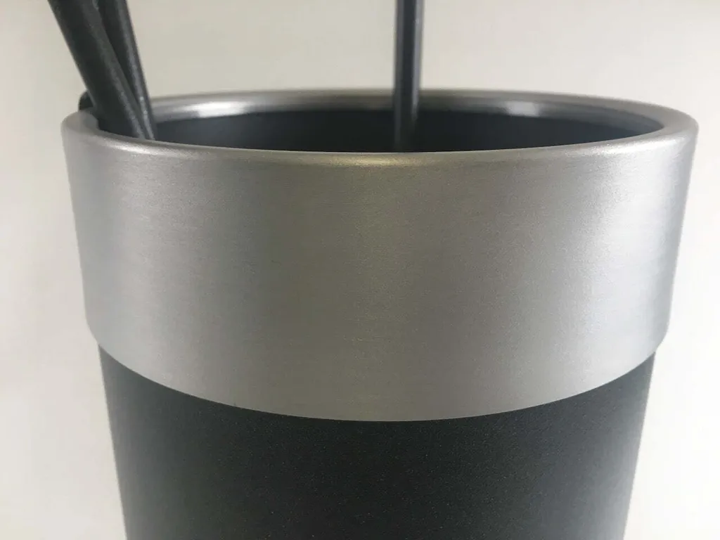 Serviteur de cheminée design anthracite inox avec bac de rangement