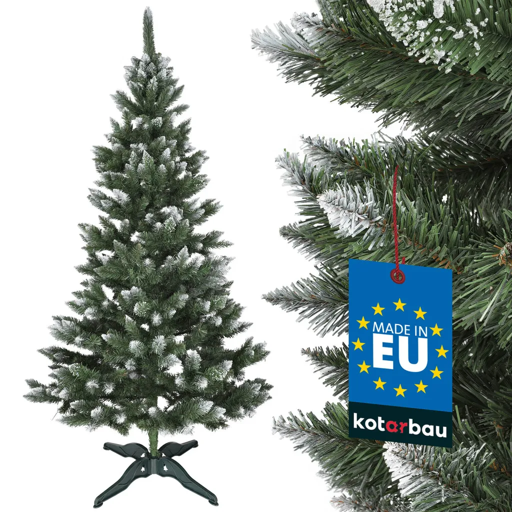 KOTARBAU Sapin de Noël Artificiel Enneigé 220 cm avec Support Plastique