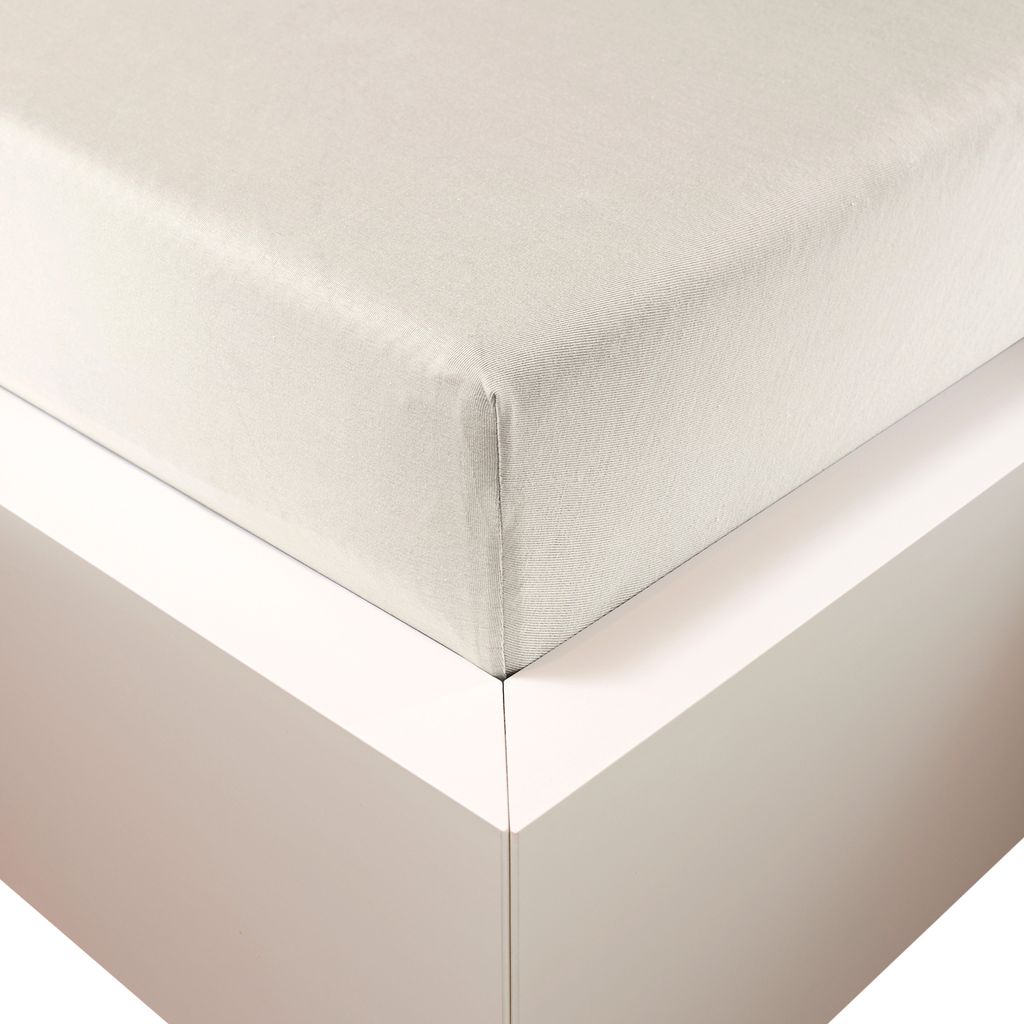 Traumschloss Premium Plus Edel-Jersey Spannbettlaken 90-120 x 200-220 cm schnee 260g/m², 47,5% Mako Baumwolle, 47,5% Lyocell, 5% Elasthan