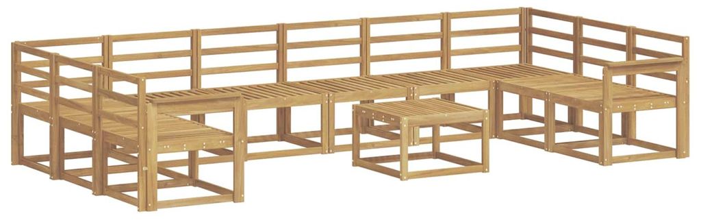 vidaXL Outdoor-Sofagarnitur 11 pcs Weiß Massivholz Akazie