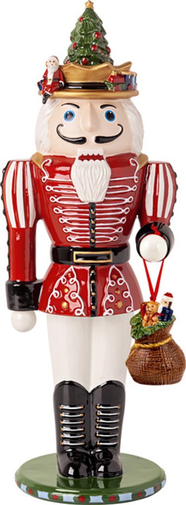 A full-body studio shot of a Villeroy & Boch Christmas nutcracker.