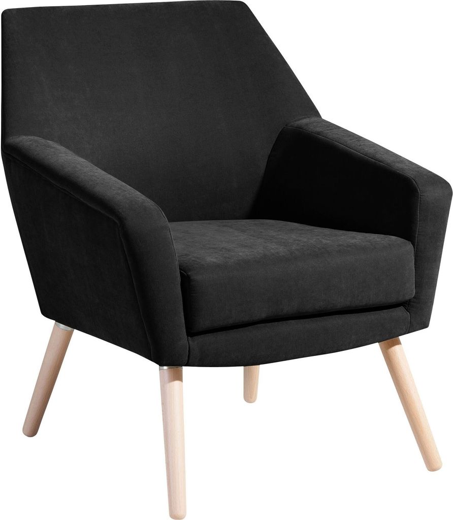 Sessel Kachka Bezug Veloursstoff Buche natur / schwarz 21076