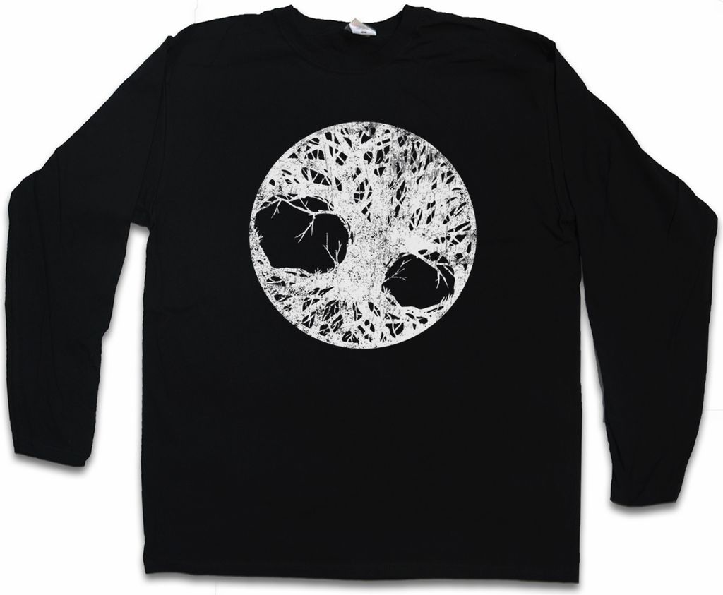 Urban Backwoods Yggdrasil Life Tree I, Langarm T-Shirt, Farbe: Schwarz, Größe: 2XL