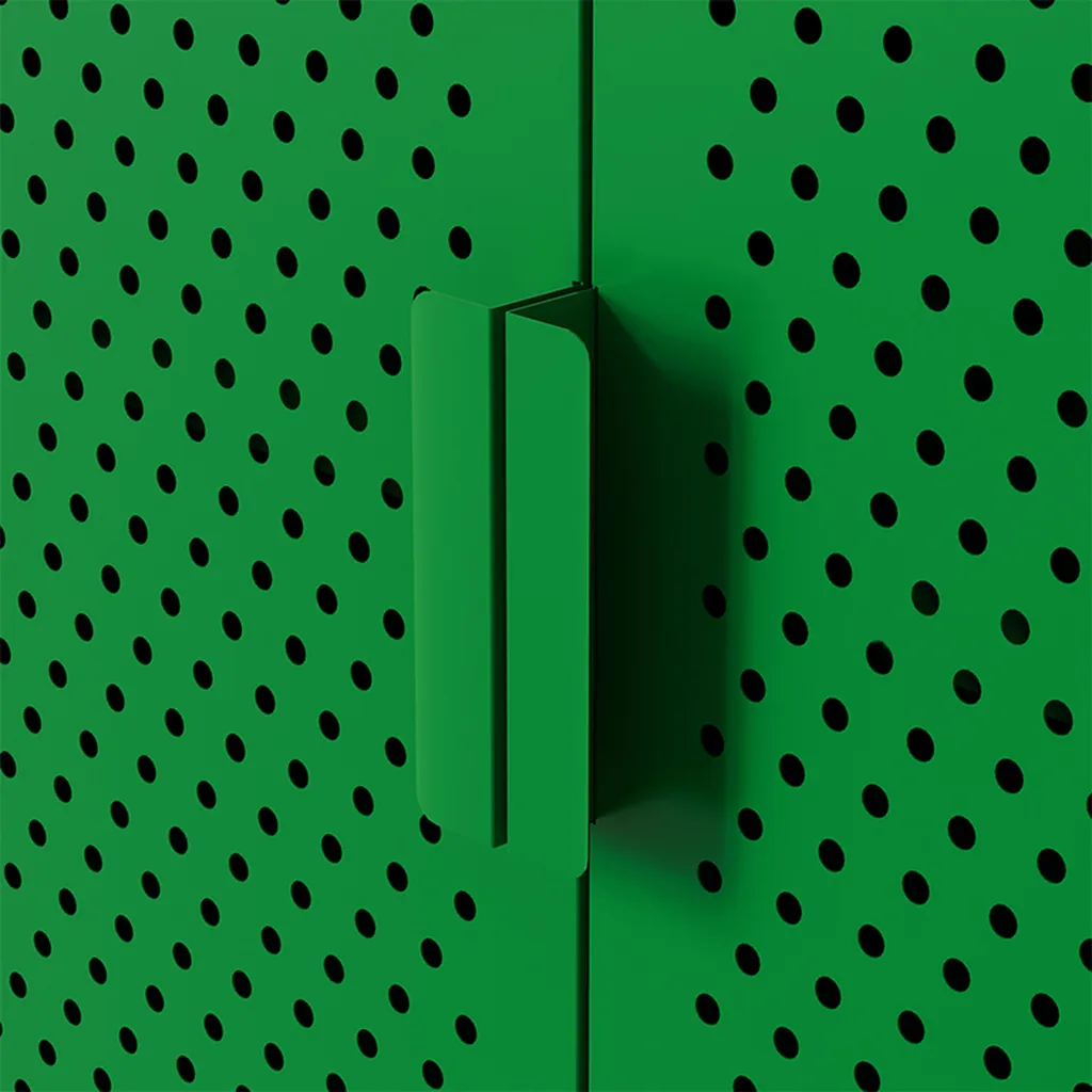 Buffet bas 100 cm métal vert rangement robuste pour petit appartement - 7