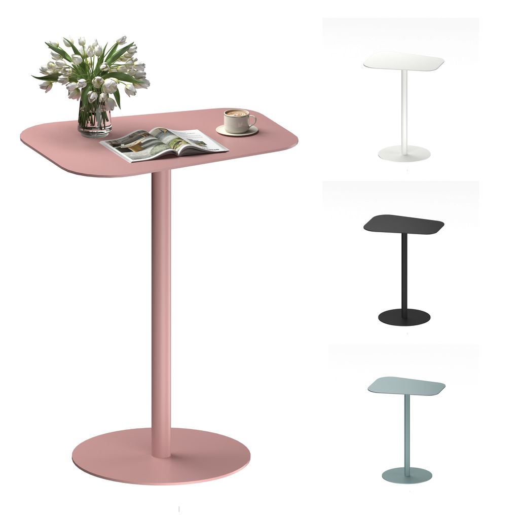 FLEXISPOT Beistelltisch für Sofa, Schlafzimmer, Wohnzimmer, Büro, Beistelltisch, Nachttisch, Couchtisch für kleine Räume, Stahl, 50x38x65cm, Rosa