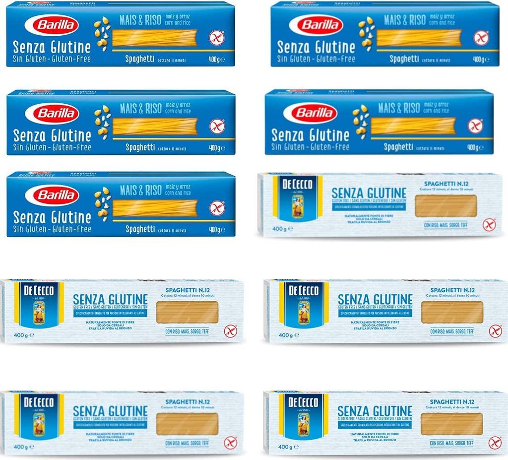 5x Barilla Spaghetti 400g senza Glutine Glutenfrei pasta nudeln + 5x De Cecco spaghetti Glutenfrei