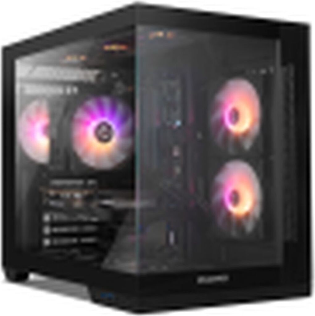 NOX Hummer Astra Neo Black, Midi Tower, PC, Schwarz, ATX, ITX, micro ATX, SPCC, Stahl, Gehärtetes Glas, Gaming