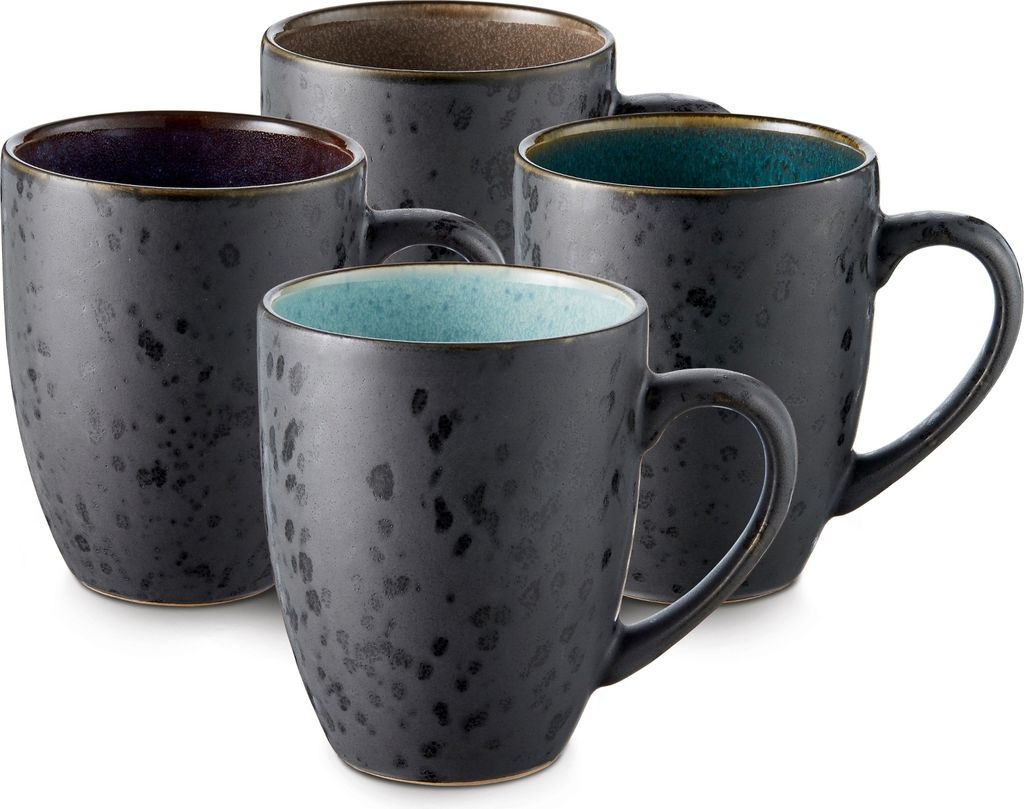 Bitz Becher mit Henkel black/grey/green/dark blue Set4 Produktbild 