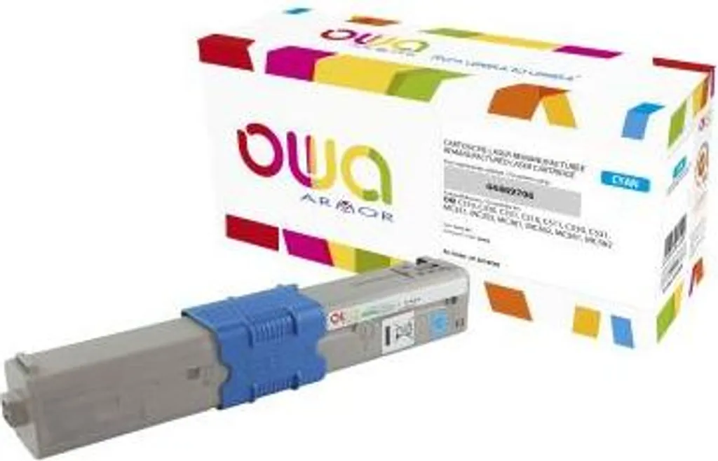 Cartouche Toner Cyan OWA compatible OKI 44469706 pour série MC361 C331