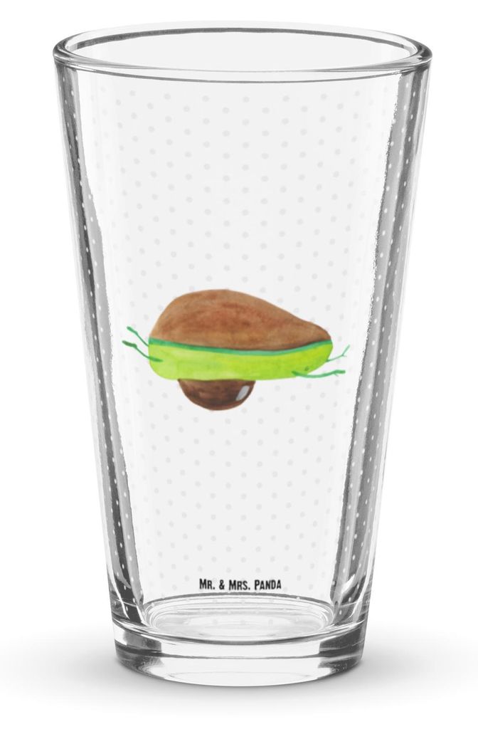 Mr. & Mrs. Panda Glas Avocado Yoga - Transparent - Geschenk, Haha, Bauch, Longdrinkglas, Bierglas, Humor, Hilfe, Sport, Cocktailglas, Pint, Tumbler
