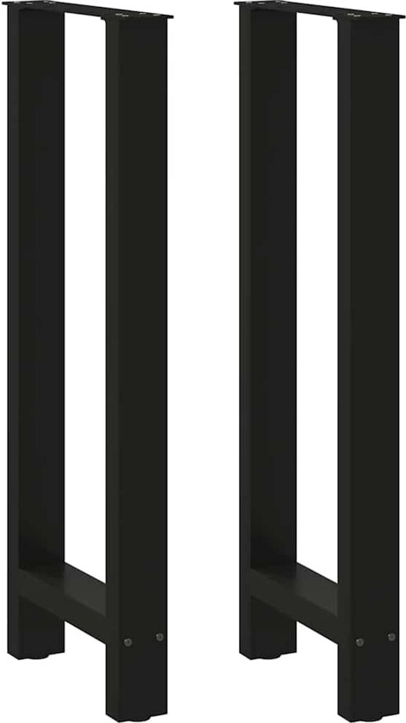 Bartischbeine Schwarz 2 Stk. 50x(100-101) cm Stahl