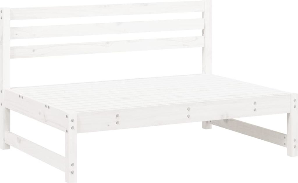 vidaXL Garten-Mittelsofa Weiß 120x80 cm Massivholz Kiefer Produktbild 